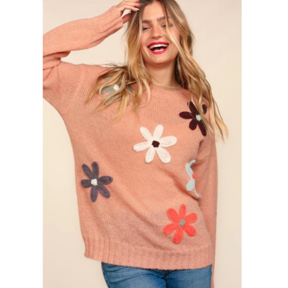 3597 Size 3X “The Gemma" PLUS Flower Patch Sweater - Picture 2 of 2